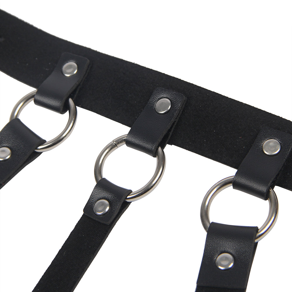 BDSM - 1 Pc Leather Chest Punk Bondage Belt With Chain