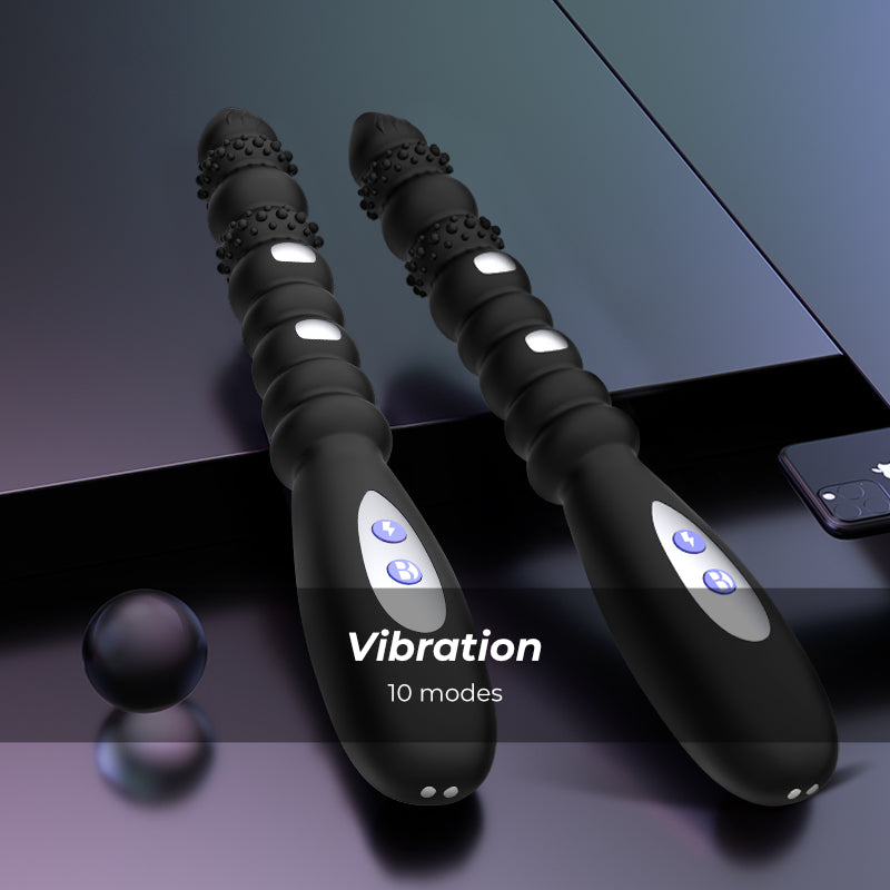 Sparkle Shivers - Vibrating Anal Beads with Light Electric Shock