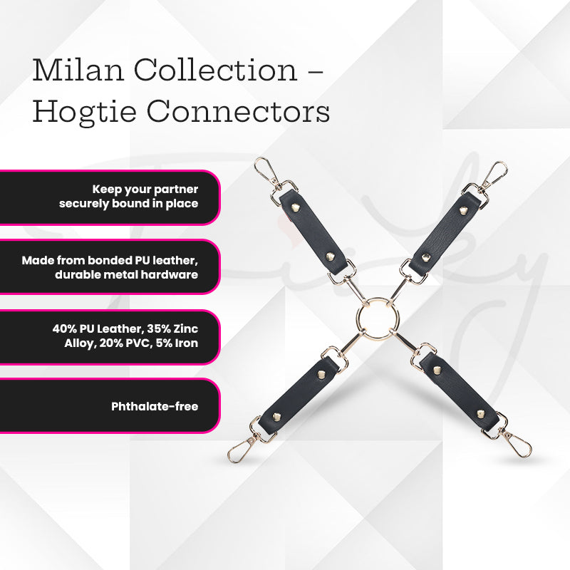 SHOTS Ouch! Milan Collection - Hogtie Connectors – Black/Red