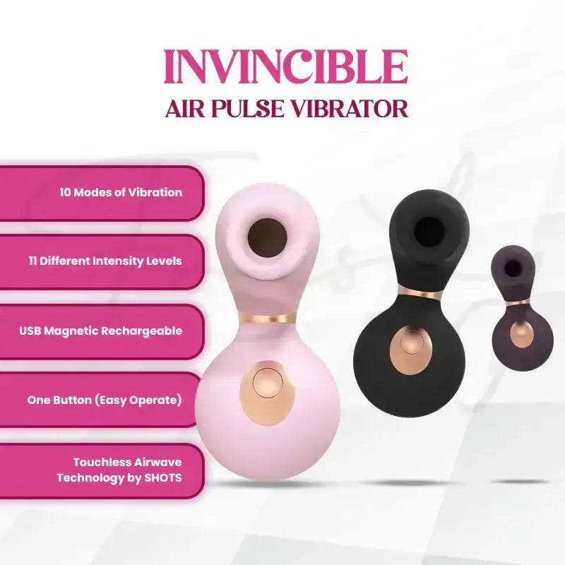 SHOTS - Invincible Air Pulse Vibrator - Purple - Frisky Business Adult Sex Toys Shop