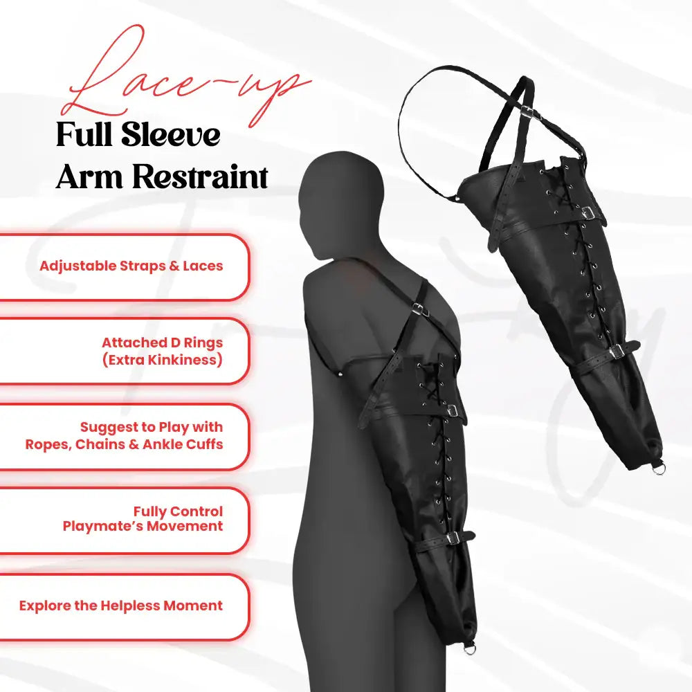 SHOTS Ouch! Lace-up Full Sleeve Arm Restraint soft padded material for comfortable extended wear adult accessory Singapore