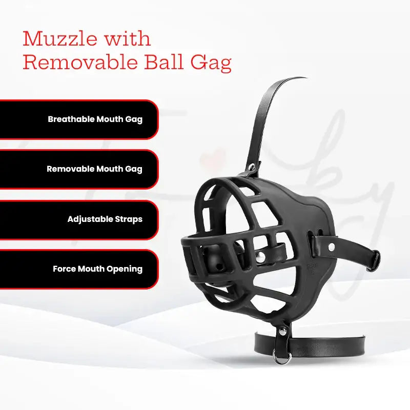 SHOTS Ouch! Muzzle with Removable Ball Gag Black durable black muzzle with comfortable fit for extended adult use Singapore