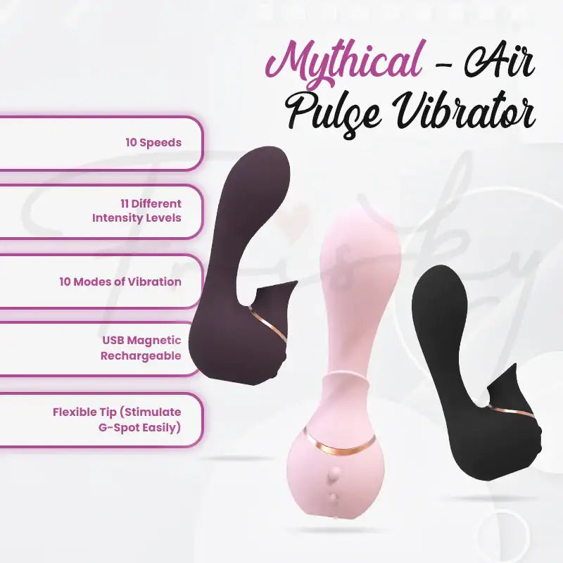 SHOTS Mythical Air Pulse Vibrator Purple Soft silicone purple vibrator for comfortable solo or partner intimate use Singapore