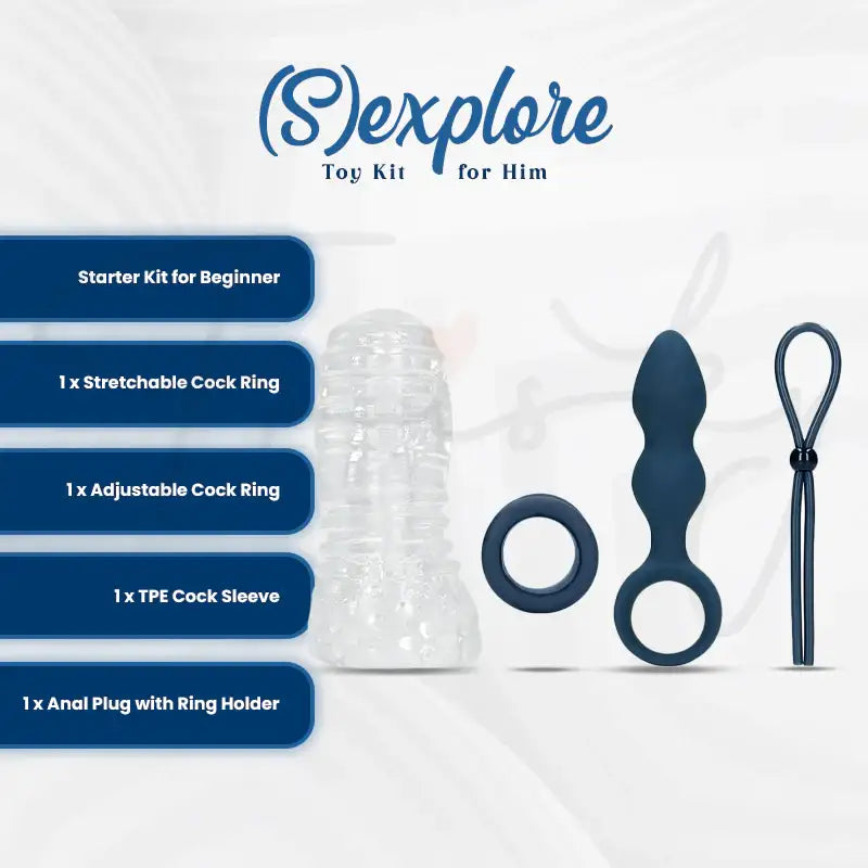 SHOTS (S)explore Toy Kit for Him Includes multiple ergonomic toys for comfortable solo or partner use Singapore