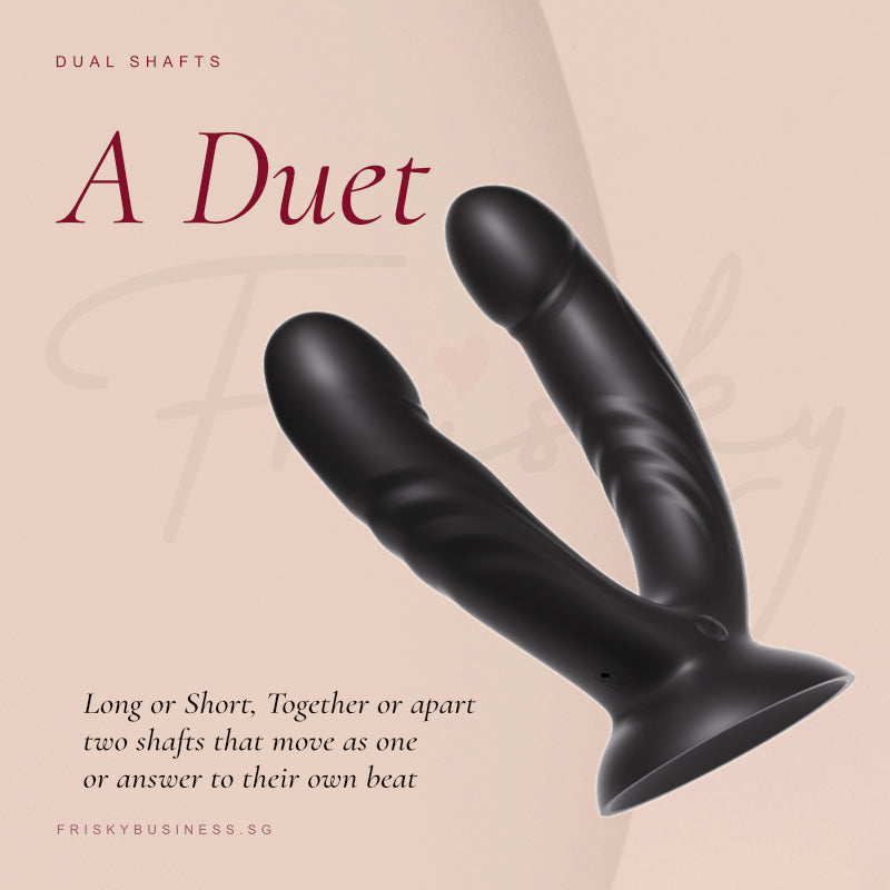 TwinTease - Dual Dildo Vibrator With Suction Cup and Remote Control, Female Rechargeable Sex Toys