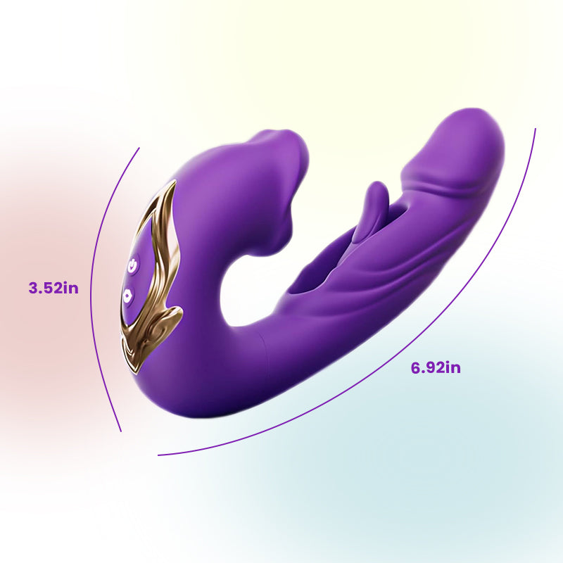 Unique Touch - Flapping Wearable Vibrator With Licking