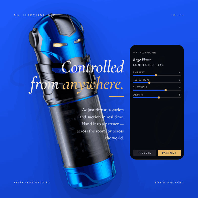 Mr. Hormone Rage Flame App-Controlled Masturbator