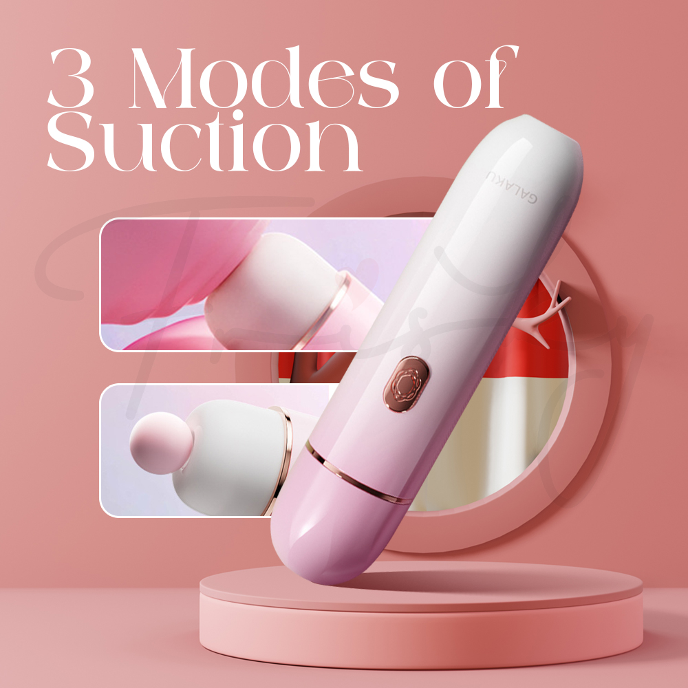 Coco vibrator with visual illustration of its 3 suction modes for varied intensity.
