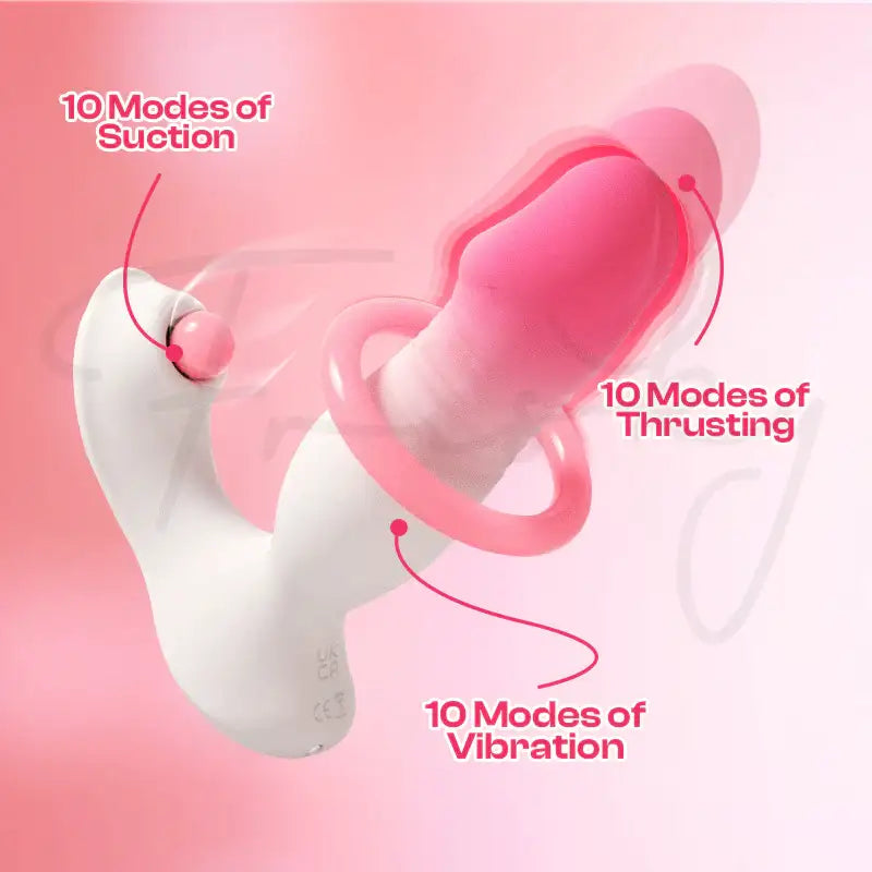 Crimson Flow – Female APP Control Ombre Wearable Thrusting + Suction Vibrator - Frisky Business Adult Sex Toys Shop