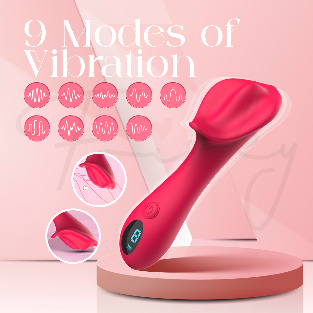 Eternal Bloom vibrator showcased with icons highlighting its 9 modes of vibration.