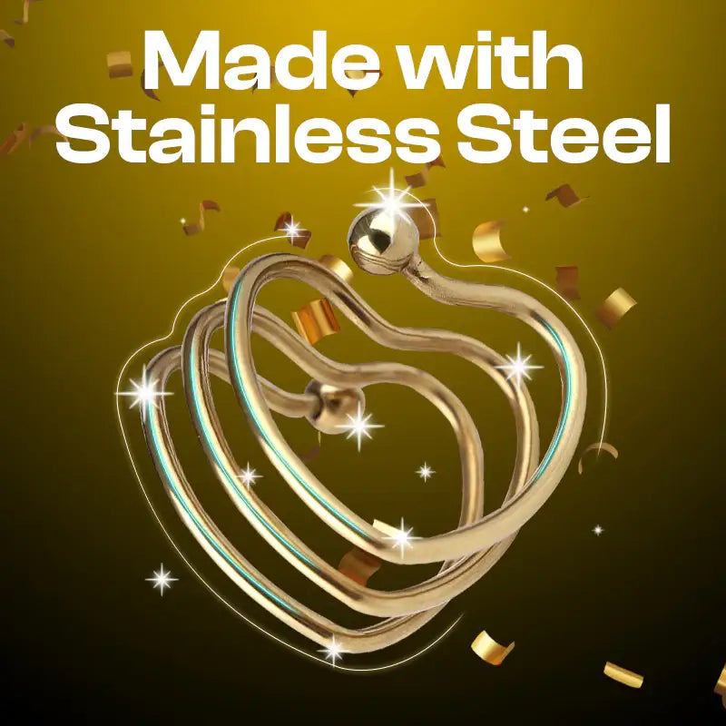 Golden Heart - Stainless Steel Cock Ring - Frisky Business Adult Sex Toys Shop
