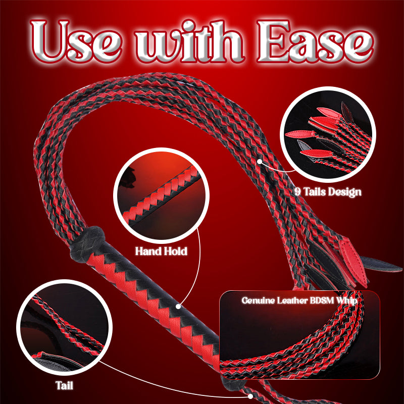 Inferno Fangs - Genuine Leather 9-Tail Whip