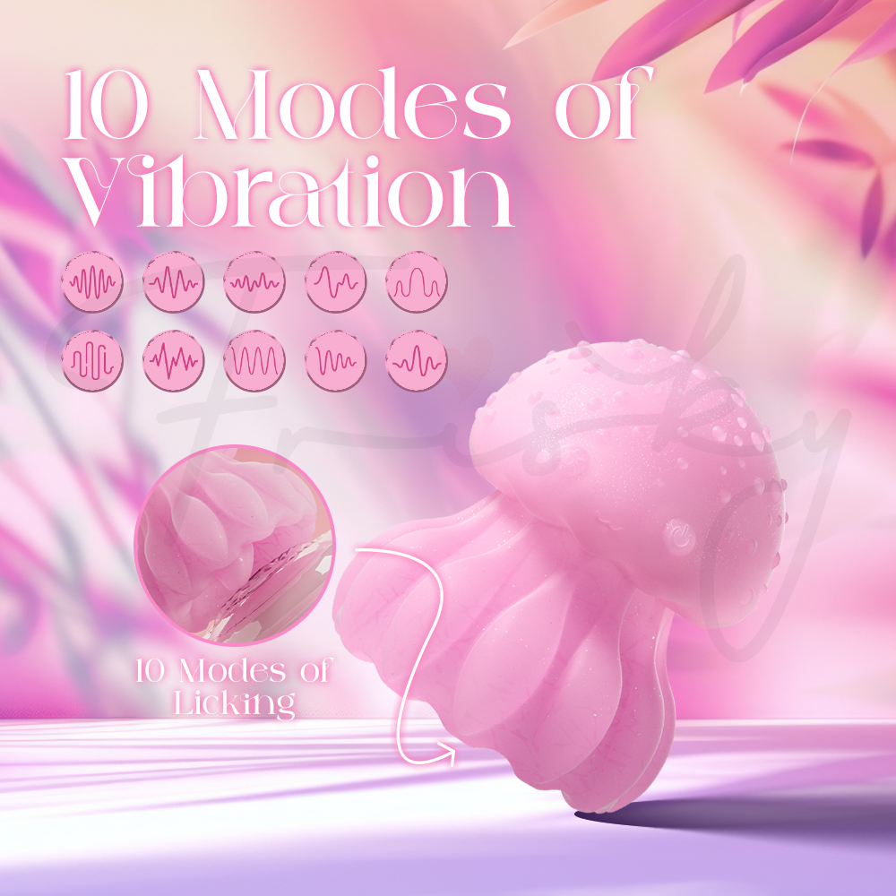 JellyTease - LED Light Licking Clitoral Stimulator, Adult Female Rechargeable Flicking Vibrator Sex Toys