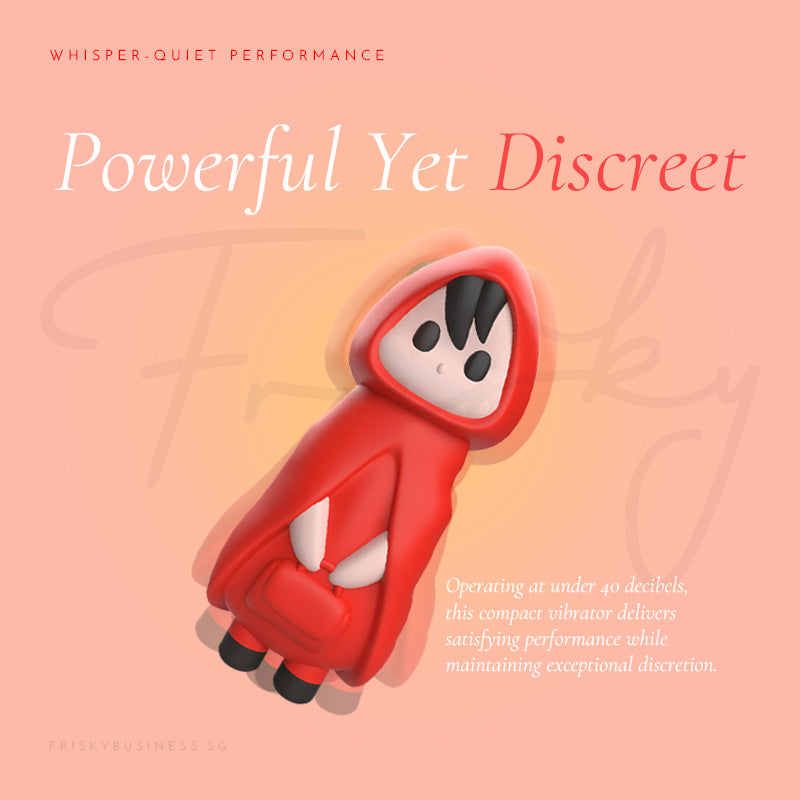Red vibrator with text on a pink background