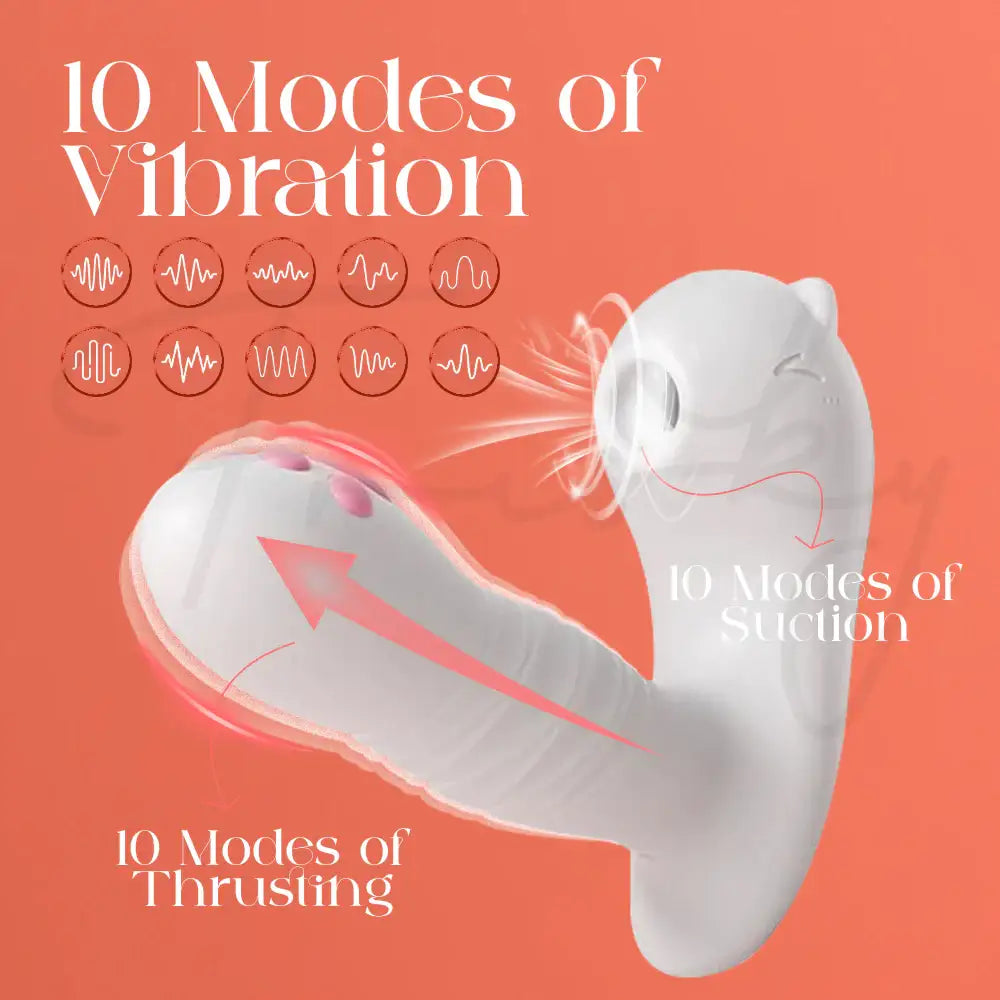 MeowMuse - APP Control Wearable Thrusting + Suction Vibrator, Adult Female Rechargeable Sex Toys - Frisky Business Adult Sex Toys Shop