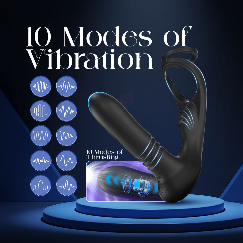 Graphic displaying ten vibration and thrust modes with Nex Axis silhouette.