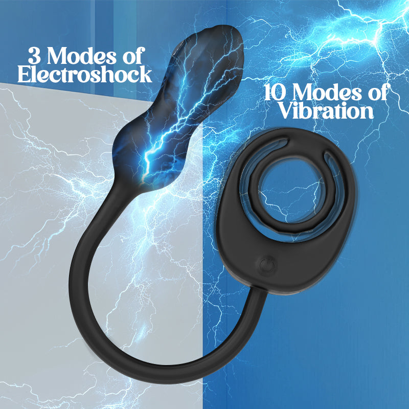 Pulsing Zap - Electroshock Vibrating Cock Ring with Remote Control