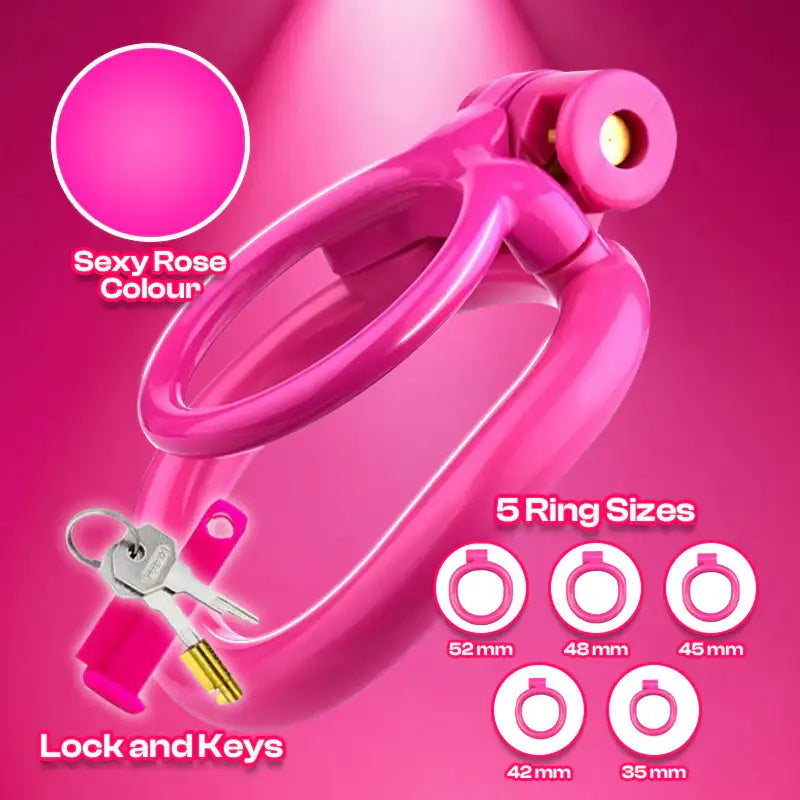 Rosy Fortress - Two Rings Chastity Cage - Frisky Business Adult Sex Toys Shop