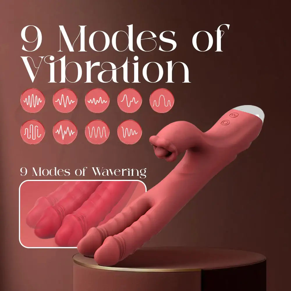 Scarlet Trio - Dual Head Dildo Triple Stimulation Vibrator - Frisky Business Adult Sex Toys Shop