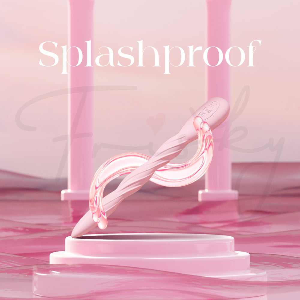 Pink vibrator shown splashproof, safe for water-friendly intimate experiences.
