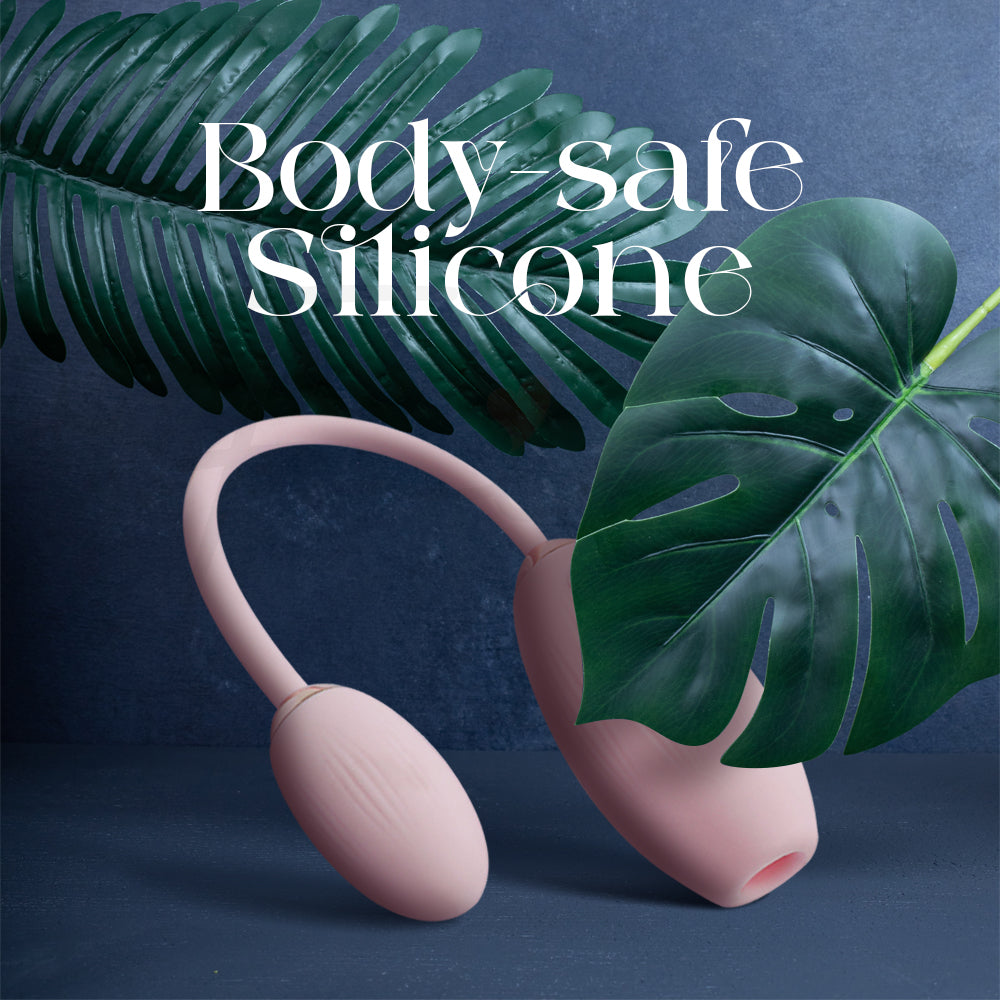 Sweet Lola vibrator highlighted with text showing its smooth, body-safe silicone material.