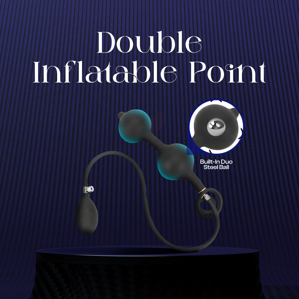 Close-up view highlighting the Vairon Knot’s dual inflatable sections for enhanced stimulation.