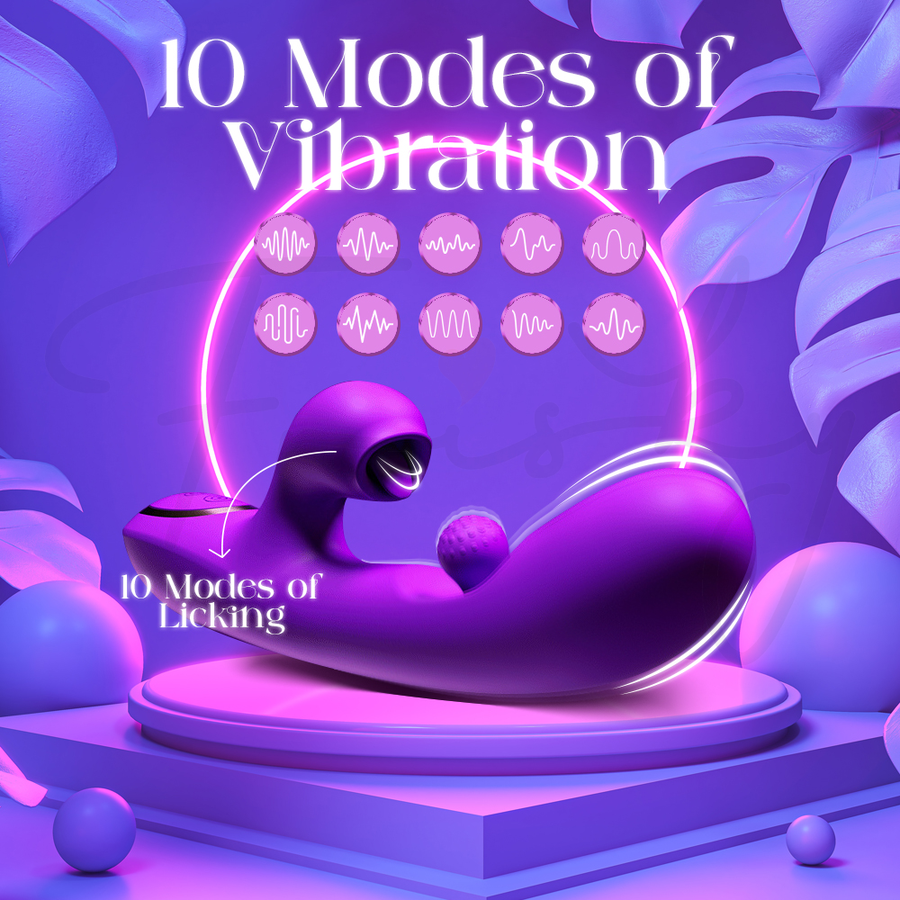 Vibrant  Allure - Spinning Ball G-Spot + Licking Vibrator, Adult Female Rechargeable Sex Toy