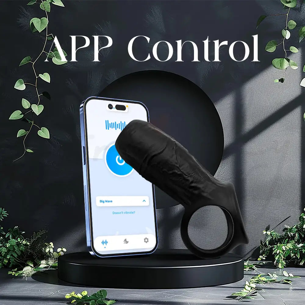 Tip Tease - APP Control Vibrating Penis Sleeve - Frisky Business Adult Sex Toys Shop