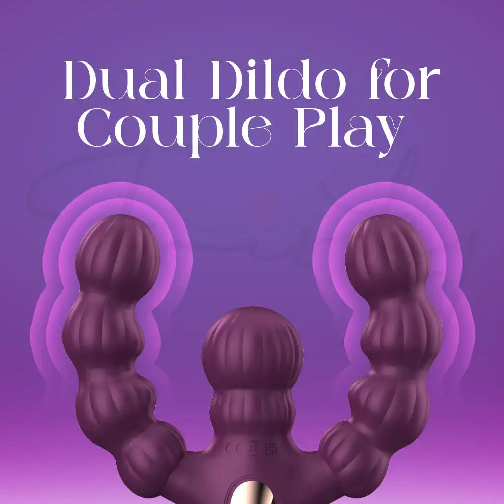 Amanly – Thrusting Dual Dildo Vibrator - Frisky Business Adult Sex Toys Shop