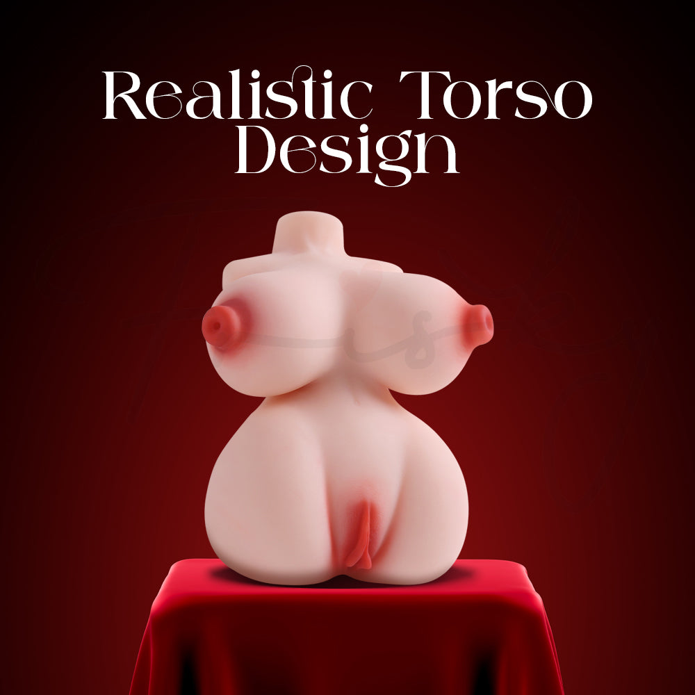 Compact realistic torso masturbator with natural curves and lifelike proportions