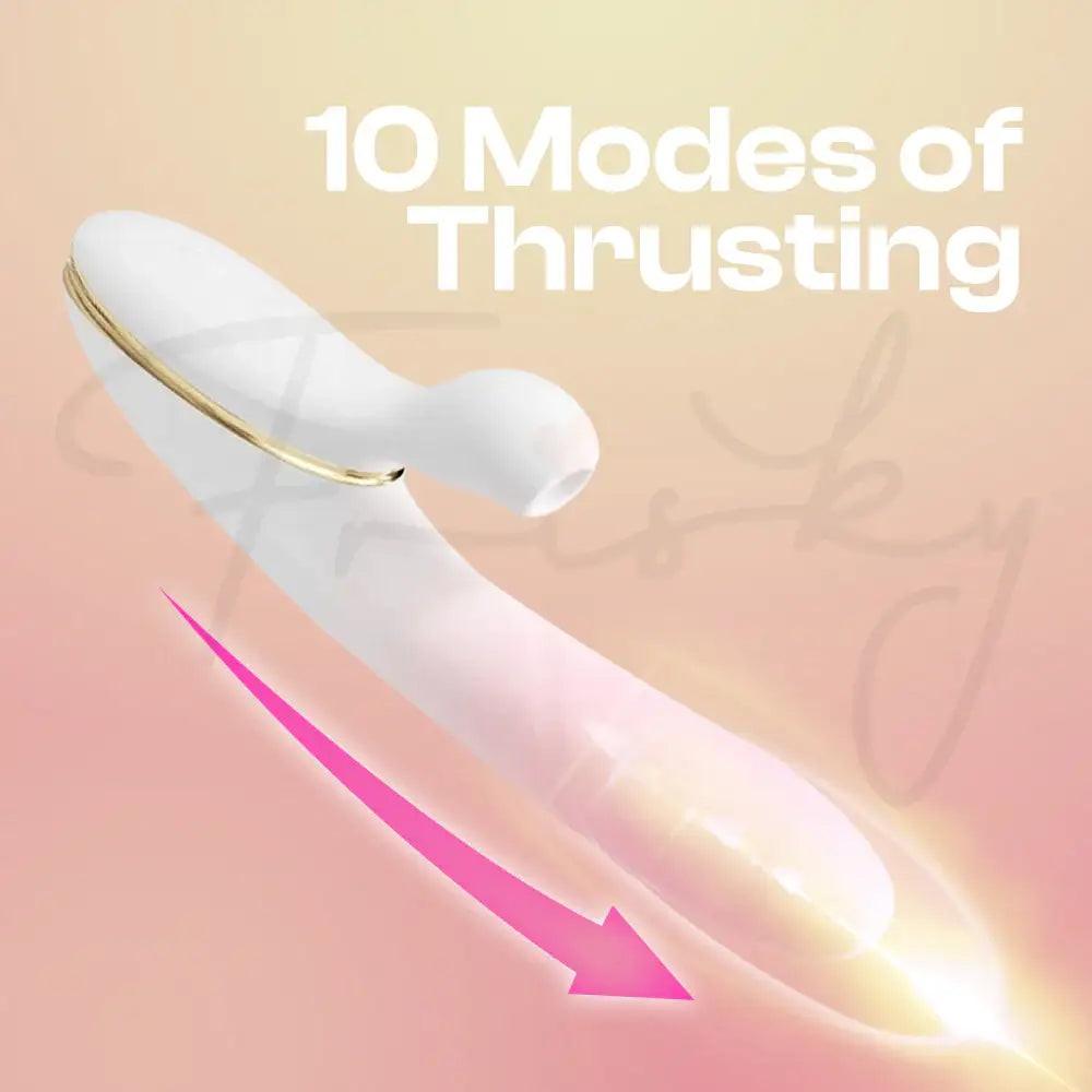 Lush Seduction - Female Ombre Pink Thrusting + Suction Vibrator Sex Toy - Frisky Business Adult Sex Toys Shop