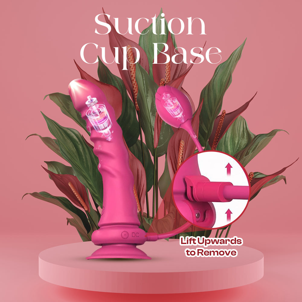 Mystic Allure - Rosebud Lesbian APP Control Strap-On Suction Cup Dildo + Anal Plug Vibrator, Adult Female Rechargeable Sex Toys