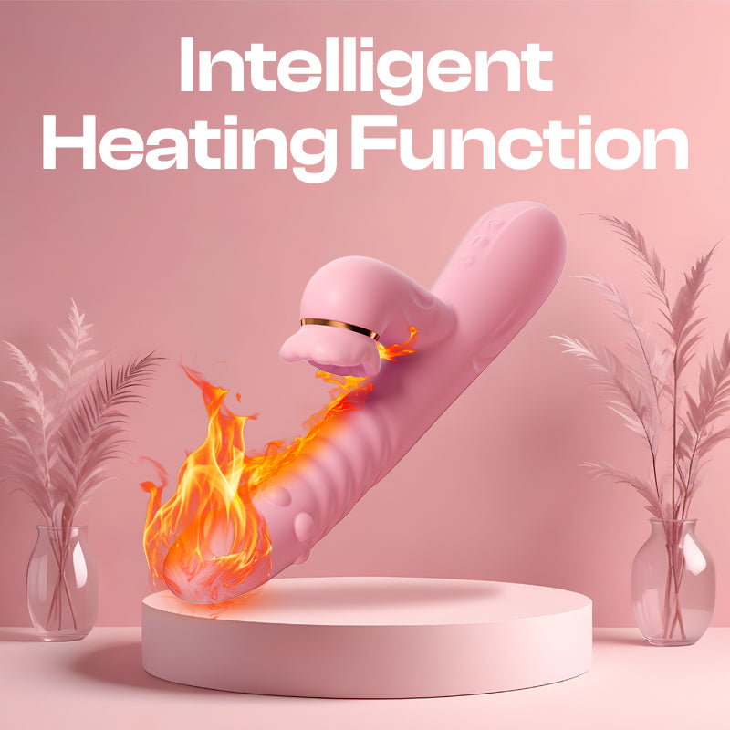 Pink Indulge - Thrusting Dual Vibrator with Suction