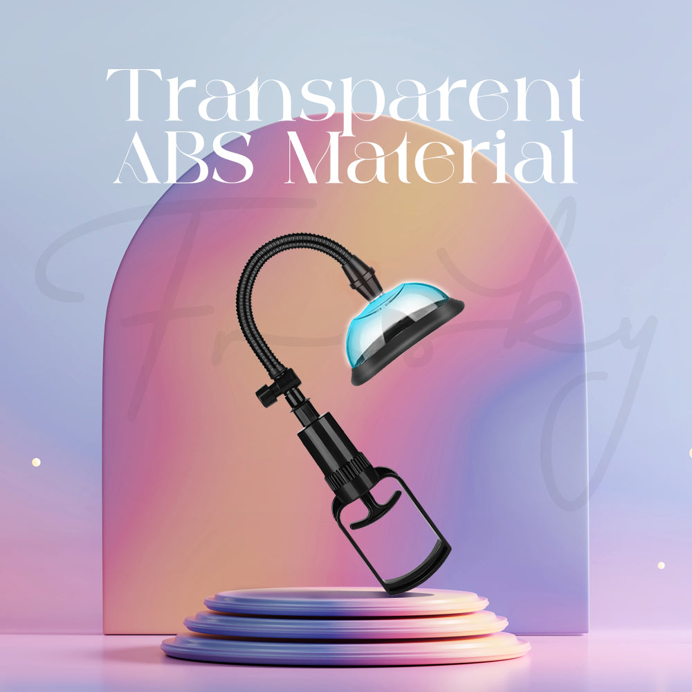 Transparent Pump Lush suction cup shown in clear ABS design, emphasizing visibility and premium finish.