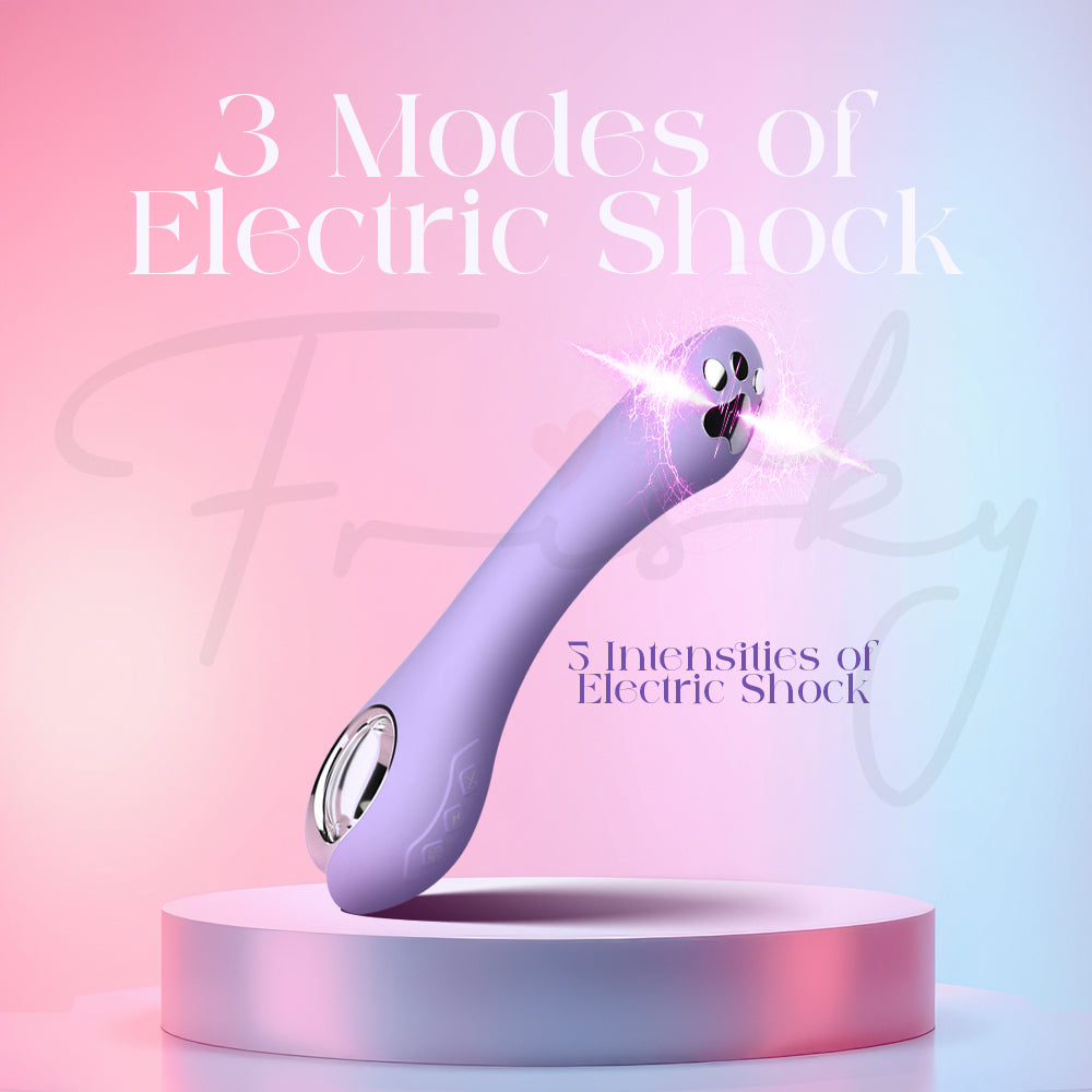 Illustration showing three electric shock modes and adjustable intensities.