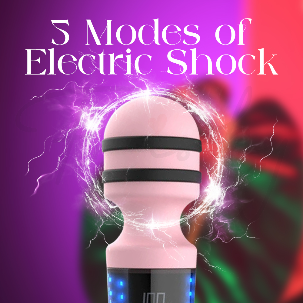 Roge - Electric Shock LED Display AV Wand Vibrator, Adult Female Rechargeable Sex Toys