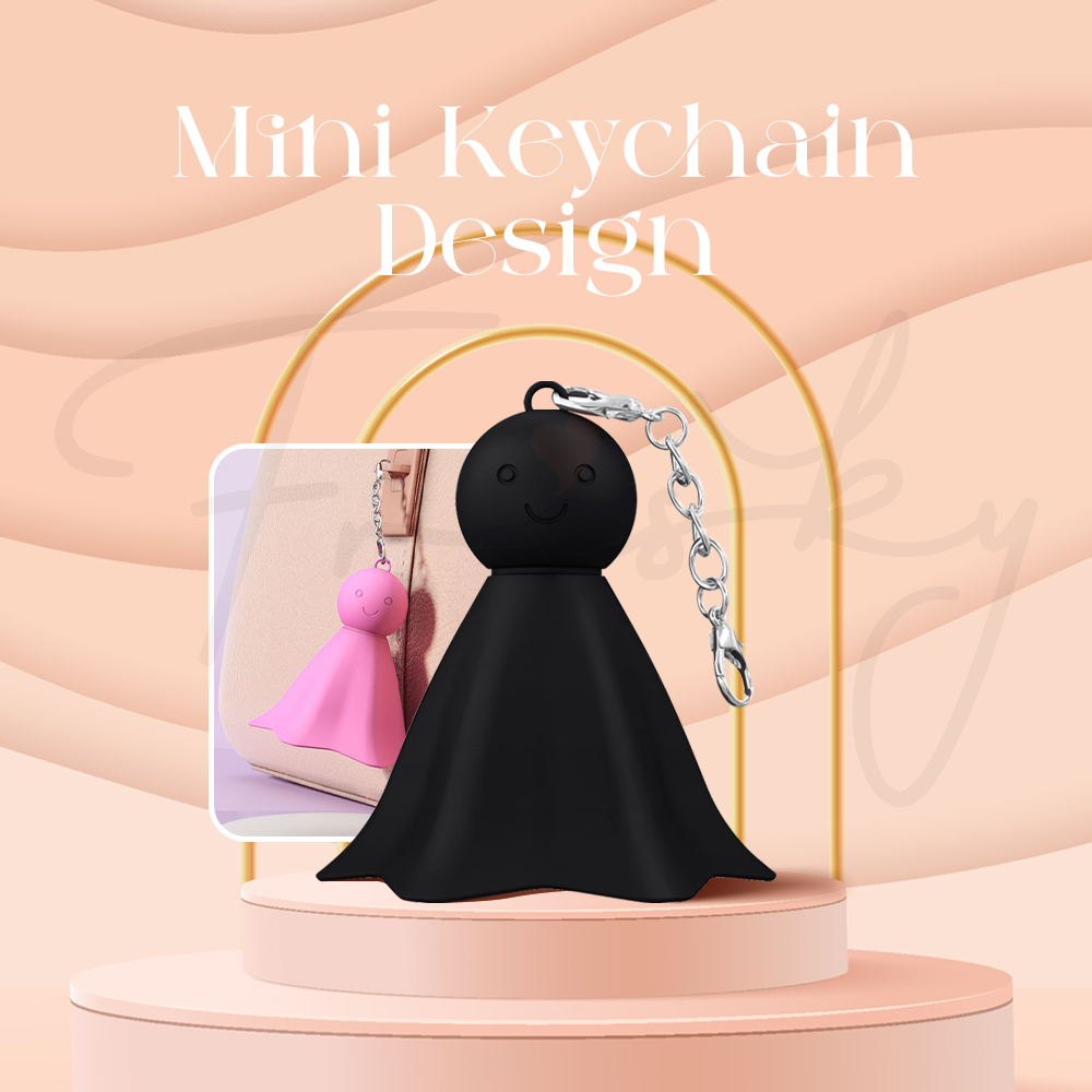 Black Echo Ring mini keychain design shown with hanging chain