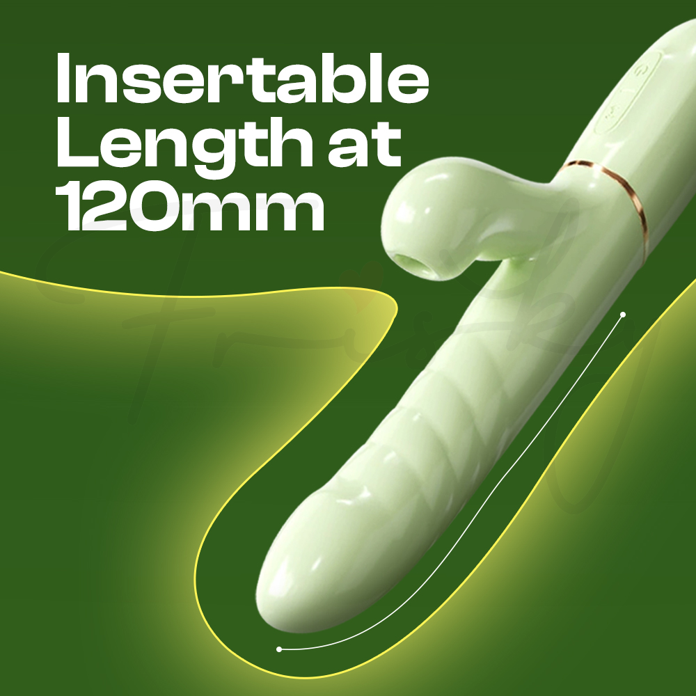 Viridian Bliss – Rotating Beads Thrusting + Suction Vibrator