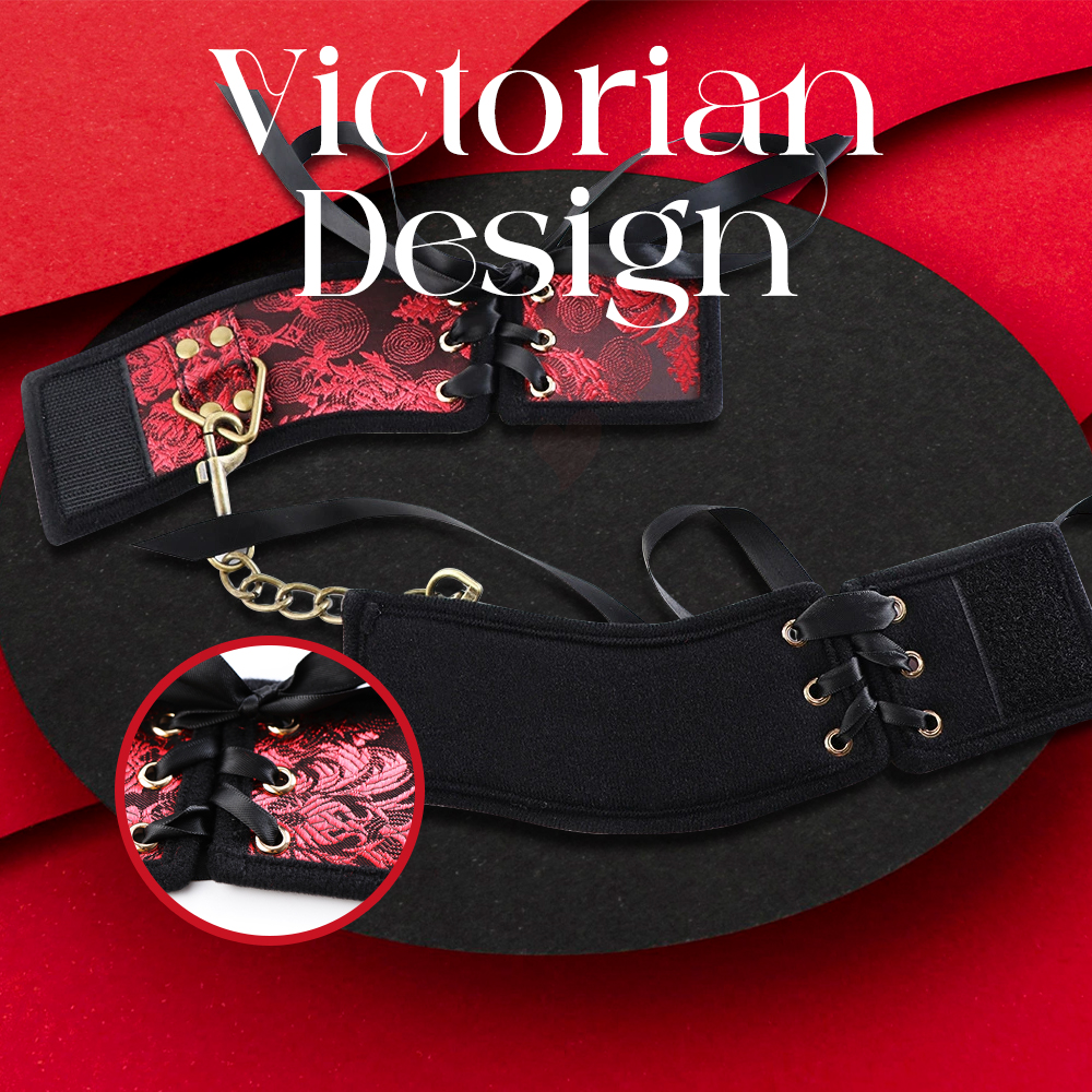 Victorian Vice - PU Leather Cuffs, Bondage Restraint, Adult Men/Women Dom/Sub Sex Toys