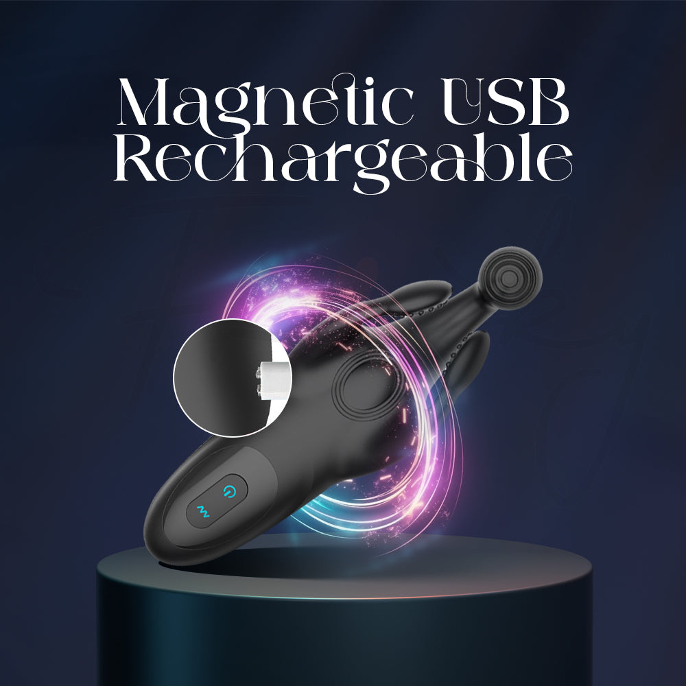 Zillark massager vibrator with magnetic USB charging cable for convenient power connection.
