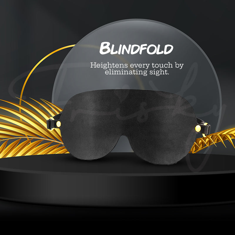 Blindfold from the KISSTOY® JOY BOX to heighten senses during bondage play.