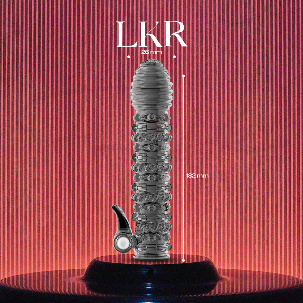 LKR sleeve with vertical ribbing and external stimulation ring