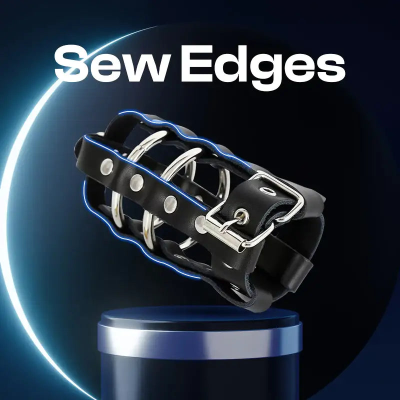 Ebon Hold - Male Leather Chastity Cage - Frisky Business Adult Sex Toys Shop