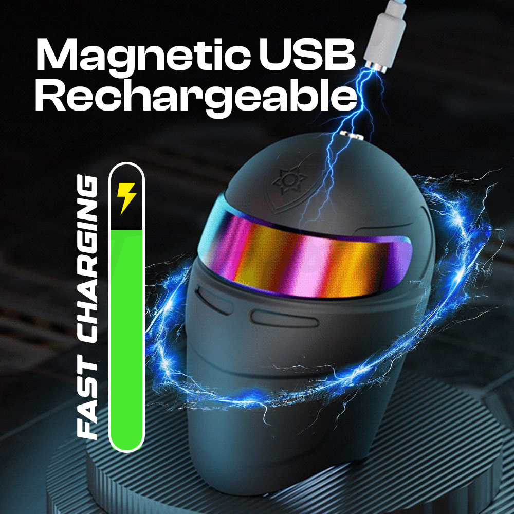Magnetic USB rechargeable port of Galaku F1 Trainer with fast charging illustration.