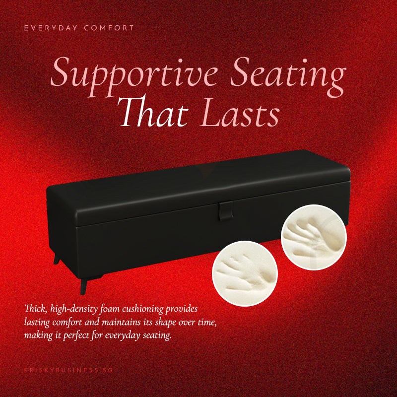 Noir Cache Lockable Storage Ottoman