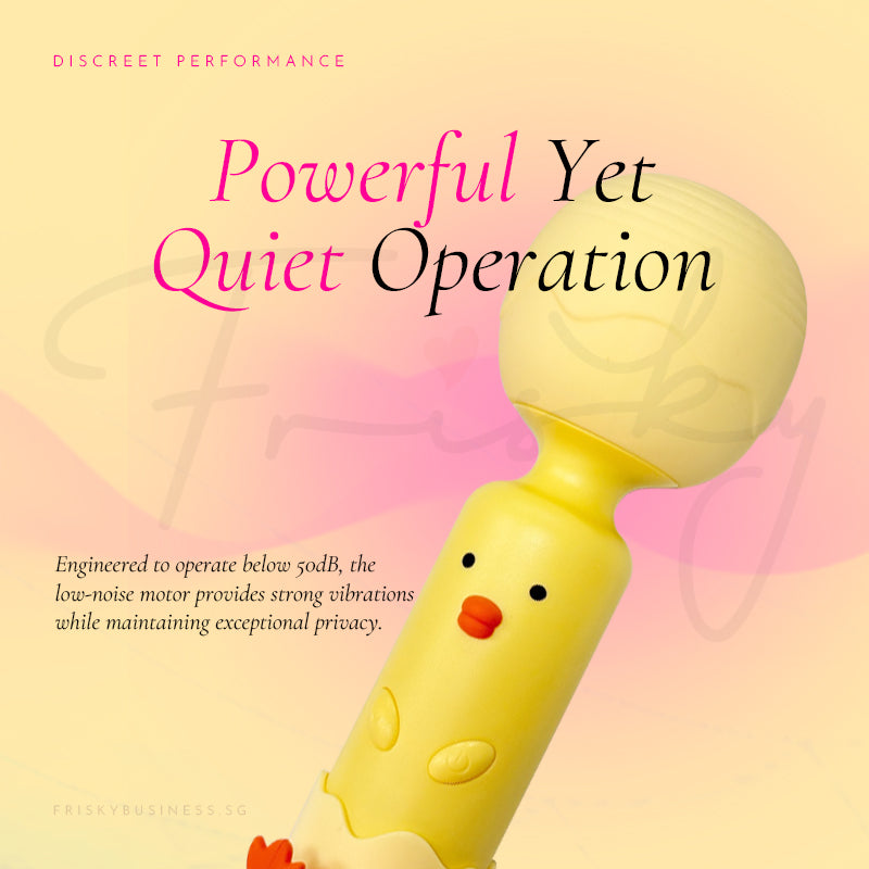 Quiet yet powerful Sunny Pip cordless wand massager for discreet personal relaxation.