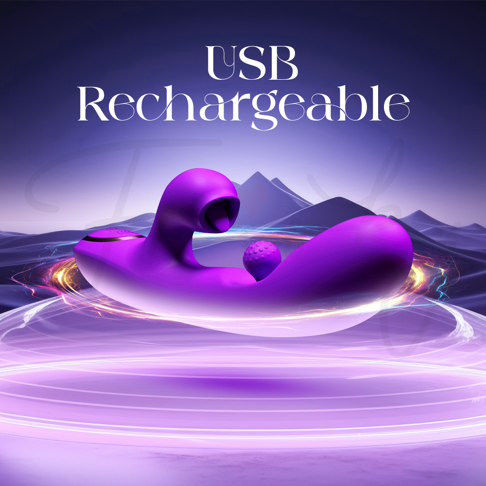 Vibrant  Allure - Spinning Ball G-Spot + Licking Vibrator, Adult Female Rechargeable Sex Toy