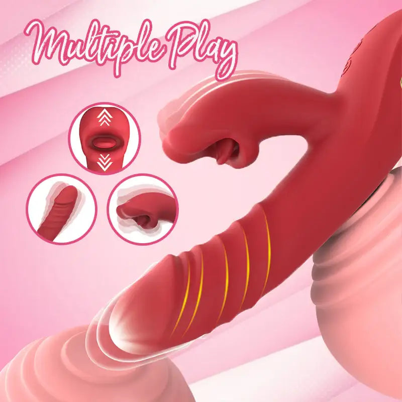 Gentle Touch - Thrusting Dual Vibrator With Licking - Frisky Business Adult Sex Toys Shop
