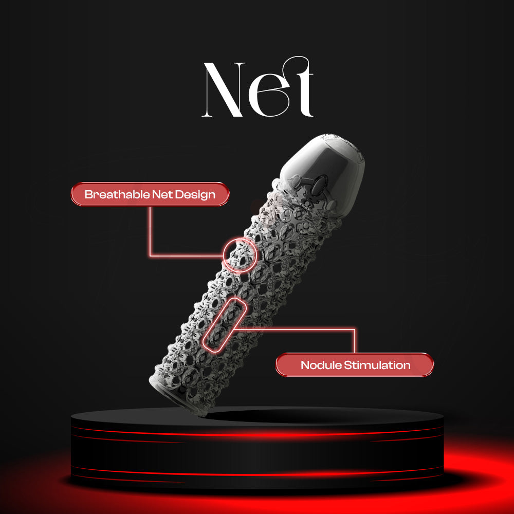 Net sleeve angled view showing detailed inner bead texture