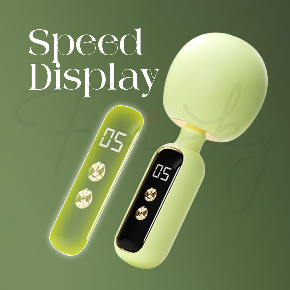Élora Mini AV Vibrator highlighting speed display and simple control buttons.